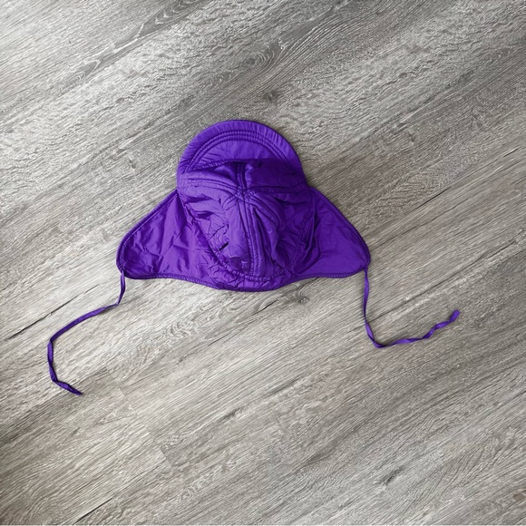 Vintage SKYR Performance Ski Hat Purple Pink Winter Nylon Baseball Puffy Cap - Picture 11 of 16